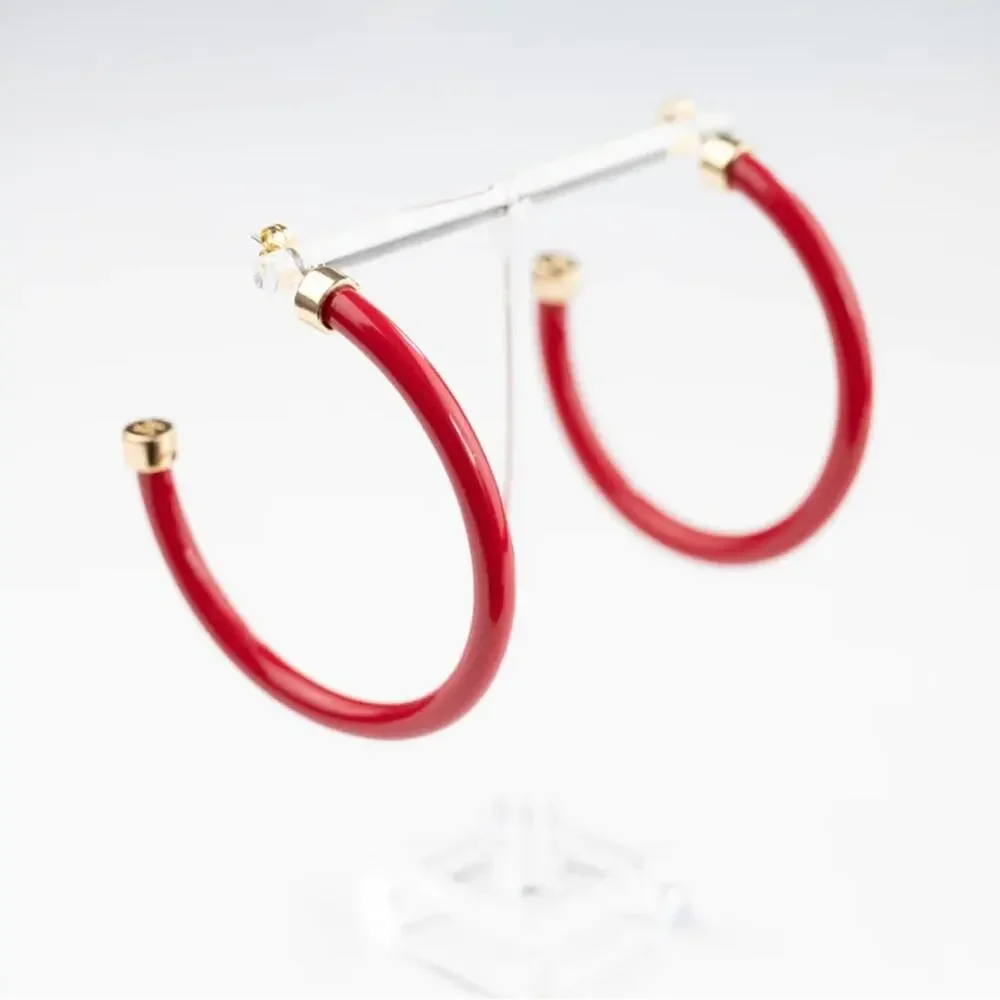 Red Hoohoops Earrings